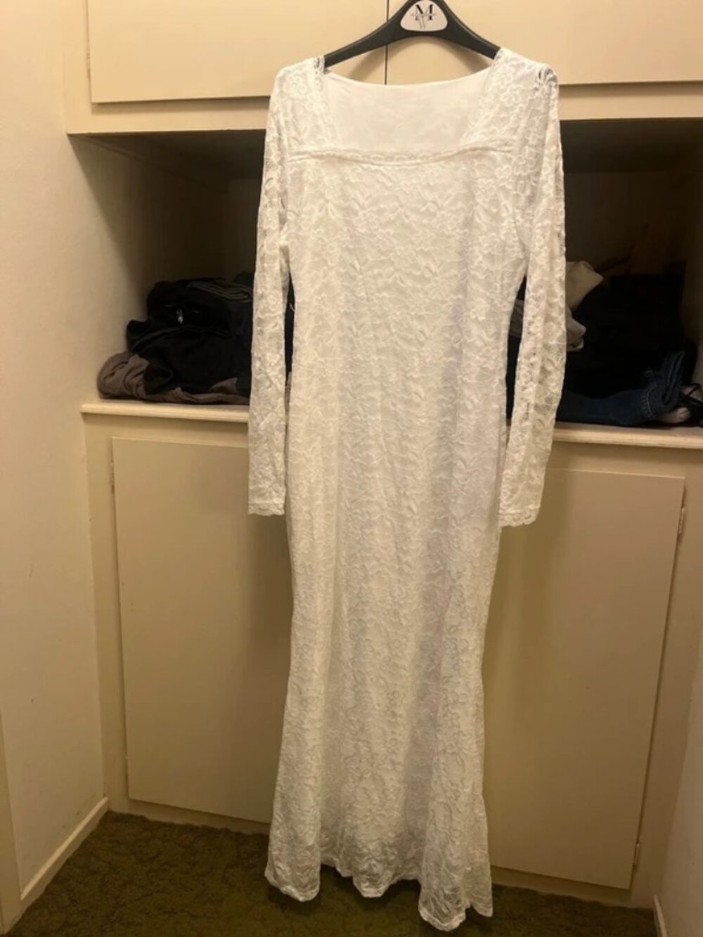 Wedding dress, long sleeve. Size LARGE